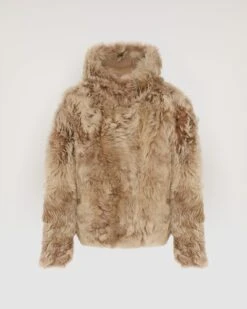 Veste Courte à Capuche En Agneau De Toscane Folk -yves salomon boutique 25WYV62461TOSXA2270 9