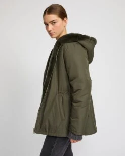 Parka à Capuche Réversible En Tissu Technique Et Lapin Rex 15 Parka à Capuche Réversible En Tissu Technique Et Lapin Rex -yves salomon boutique 25WYV93170REXXA8001 5