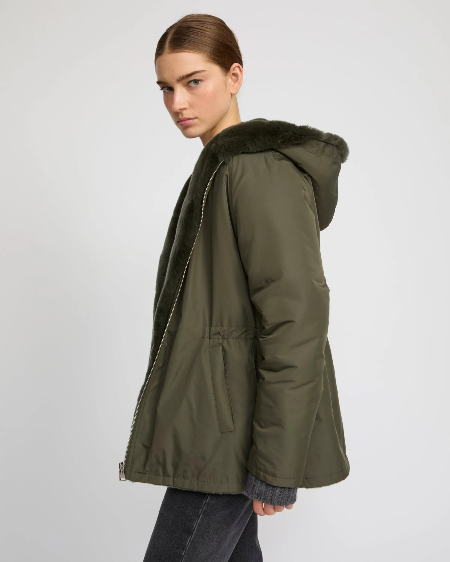 Parka à Capuche Réversible En Tissu Technique Et Lapin Rex 7 Parka à Capuche Réversible En Tissu Technique Et Lapin Rex – Image 5