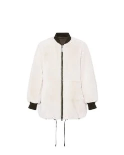 Teddy Long En Tissu Technique Réversible Peau Lainée -yves salomon boutique 26W26WFM04080M05XB0489 11