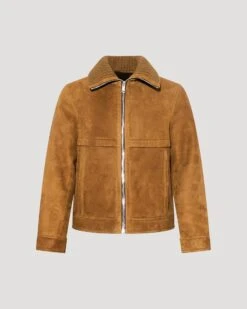 Veste En Peau Lainée D'agneau à Col Maille -yves salomon boutique 26W26WHV61267MSBVB3198 9