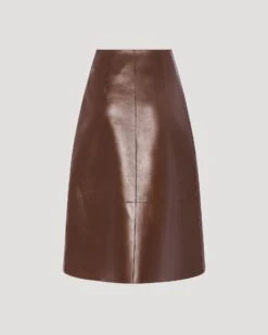 Jupe Porte-feuille En Cuir D'agneau Doublé Tissu Motif Pied-de-poule -yves salomon boutique 26W26WYJ21276APTIB3199 10