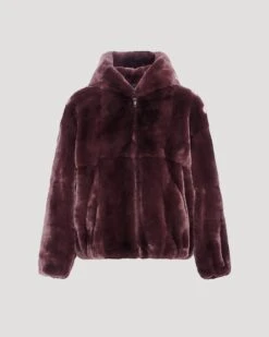 Veste à Capuche Réversible En Fourrure De Lapin Rex Et Tissu Technique