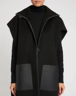 Plastron En Lainage Cachemire Double Face Et Cuir -yves salomon boutique 26WAA005XXCATLC99 4 500da303 c402 4294 afeb 49b8168d17c9