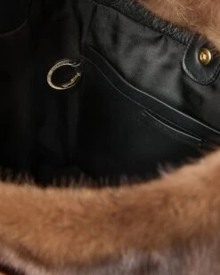 Sac En Fourrure De Vison Avec Cuir D'agneau 13 Sac En Fourrure De Vison Avec Cuir D'agneau -yves salomon boutique 26WAA326XXAGVILUNA 10