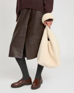 Sac En Peau Lainée D'agneau Mérinos Bouclé