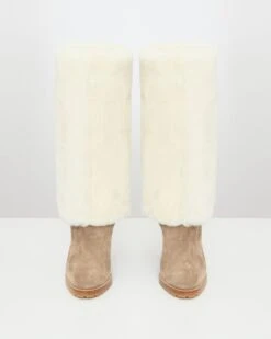 Bottes à Talons En Peau Lainée D'agneau Mérinos -yves salomon boutique 26WAC610XXMLCVA2192 12