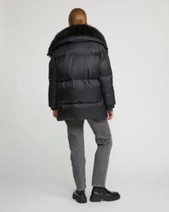 Doudoune Mi-longue Garniture Agneau Laine Vaporeuse -yves salomon boutique 26WFM00480M07WC99 4