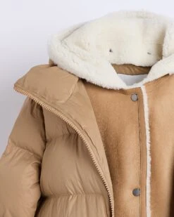 Doudoune "A" Line Avec Plastron En Peau Lainée D'agneau -yves salomon boutique 26WFM04376J04WA2099 8fc62156 7b84 4f58 95ae 560584851f69