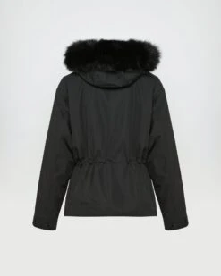 Parka Courte En Coton Imperméable Avec Fourrure De Renard Et Lapin -yves salomon boutique 26WFV00865F52XC99 9