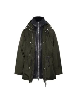 Parka En Tissu Technique Et Peau Lainée -yves salomon boutique 26WFV01573J02W888 11