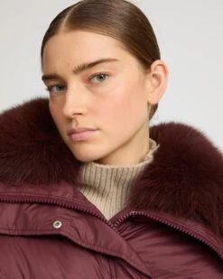 Doudoune Courte Garniture Fourrure De Renard -yves salomon boutique 26WFV01960DORDA6080 4