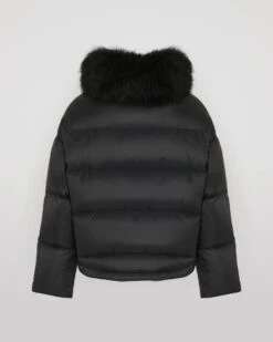 Doudoune Courte Garniture Agneau Laine Vaporeuse -yves salomon boutique 26WFV01960M07WC99 10