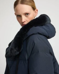 Doudoune Courte Garniture Fourrure De Lapin Rex -yves salomon boutique 26WFV02667J06XA7188 4