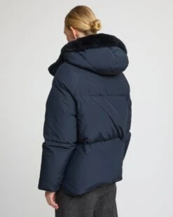 Doudoune Courte Garniture Fourrure De Lapin Rex -yves salomon boutique 26WFV02667J06XA7188 5