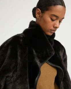 Parka à Col Montant En Tissu Technique Réversible Fourrure De Vison -yves salomon boutique 26WFV03572A22XC99 4