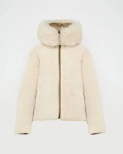 Parka Courte En Tissu Technique Déperlant Réversible Avec Peau Lainée D'agneau -yves salomon boutique 26WFV04165J09WB3228 8
