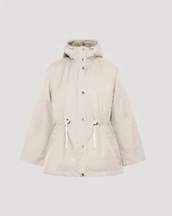 Parka Courte En Tissu Technique Imperméable Avec Fourrure De Vison