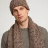 Bonnet En Maille épaisse Chinée 100% Cachemire