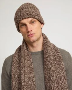 Bonnet En Maille épaisse Chinée 100% Cachemire