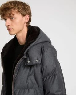 Doudoune En Tissu Loro Piana Avec Plastron En Fourrure De Vison -yves salomon boutique 26WHM01294LSVEB0232 3 5e56371d b0d1 430c a198 53bf52badbe1