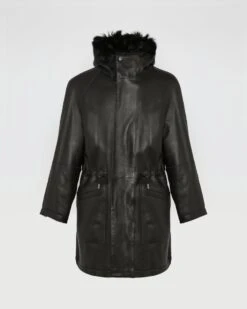 Manteau Style Parka En Peau Lainée D'agneau De Toscane -yves salomon boutique 26WHM60492TOSXC99 10