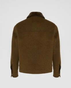 Veste En Tissu Double Face Laine Et Cachemire Avec Col Amovible En Fourrure De Vison -yves salomon boutique 26WHV02267B12GB3197 10