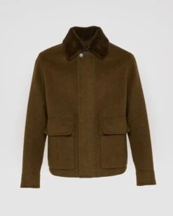 Veste En Tissu Double Face Laine Et Cachemire Avec Col Amovible En Fourrure De Vison -yves salomon boutique 26WHV02267B12GB3197 9