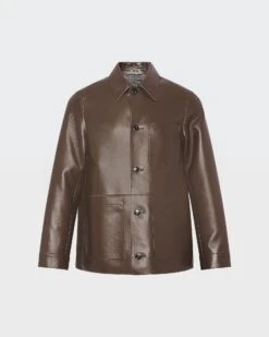 Veste Style Surchemise En Cuir D'agneau Doublé Flanelle Motif Pied-de-poule -yves salomon boutique 26WHV20272APTIB3236 9 ef8e2ff7 fe34 426d 9cb7 72b49f3205ba