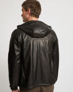 Hoody En Cuir De Baby Calf Réversible 13 Hoody En Cuir De Baby Calf Réversible -yves salomon boutique 26WHV20669CUVLC99 5