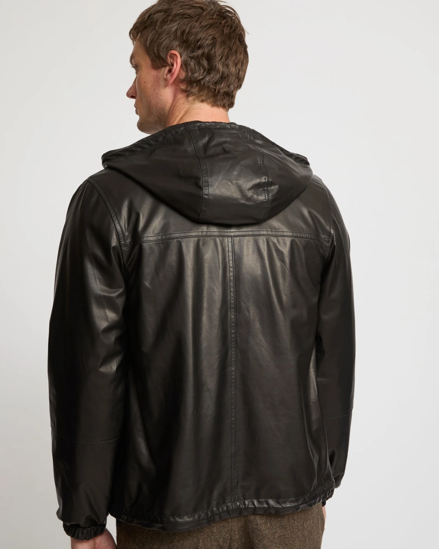 Hoody En Cuir De Baby Calf Réversible 7 Hoody En Cuir De Baby Calf Réversible – Image 5