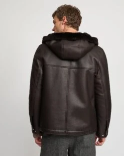 Hoodie En Peau Lainée D'agneau Mérinos -yves salomon boutique 26WHV60170MSISA2033 4