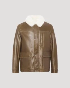 Veste En Peau Lainée D'agneau Silky -yves salomon boutique 26WHV60770MSISB3190 9