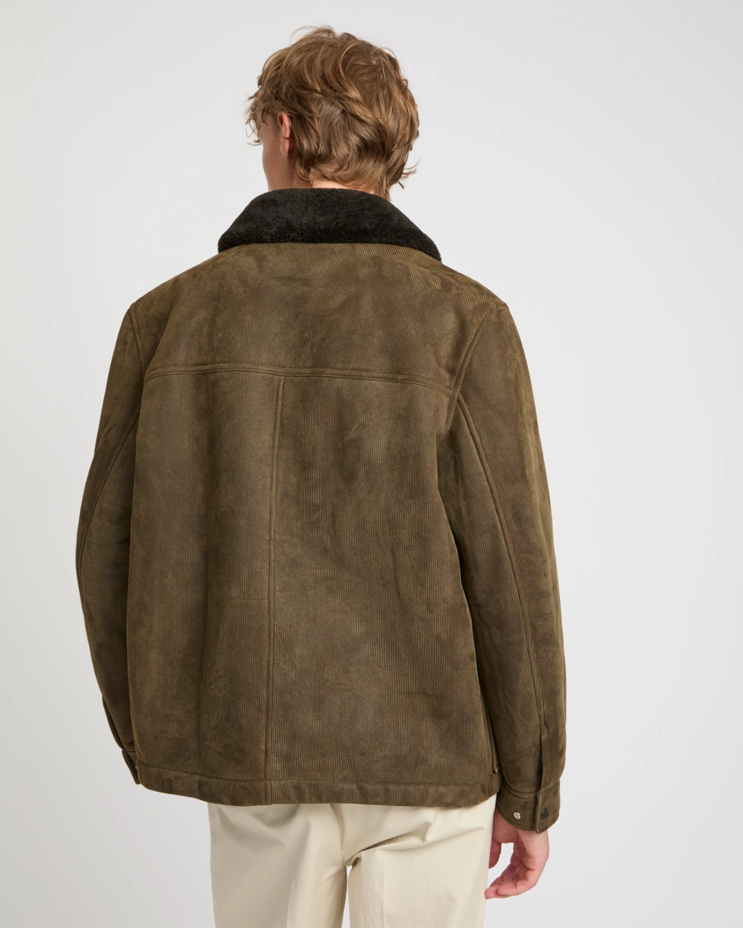 Veste En Peau Lainée D'agneau Et Cuir Cotelé 7 Veste En Peau Lainée D'agneau Et Cuir Cotelé – Image 5