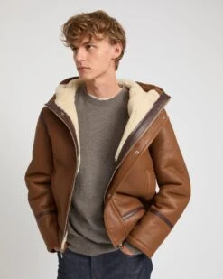 Hoodie Aviateur En Peau Lainée D'agneau -yves salomon boutique 26WHV61467MEAVB3203 3 55733dbf 3d72 4979 af21 8a1e94067076