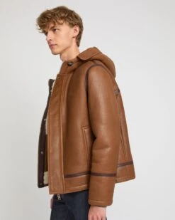 Hoodie Aviateur En Peau Lainée D'agneau -yves salomon boutique 26WHV61467MEAVB3203 4 48f38301 9908 4d18 a8b7 f8e605283564