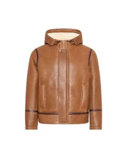 Hoodie Aviateur En Peau Lainée D'agneau -yves salomon boutique 26WHV61467MEAVB3203 9