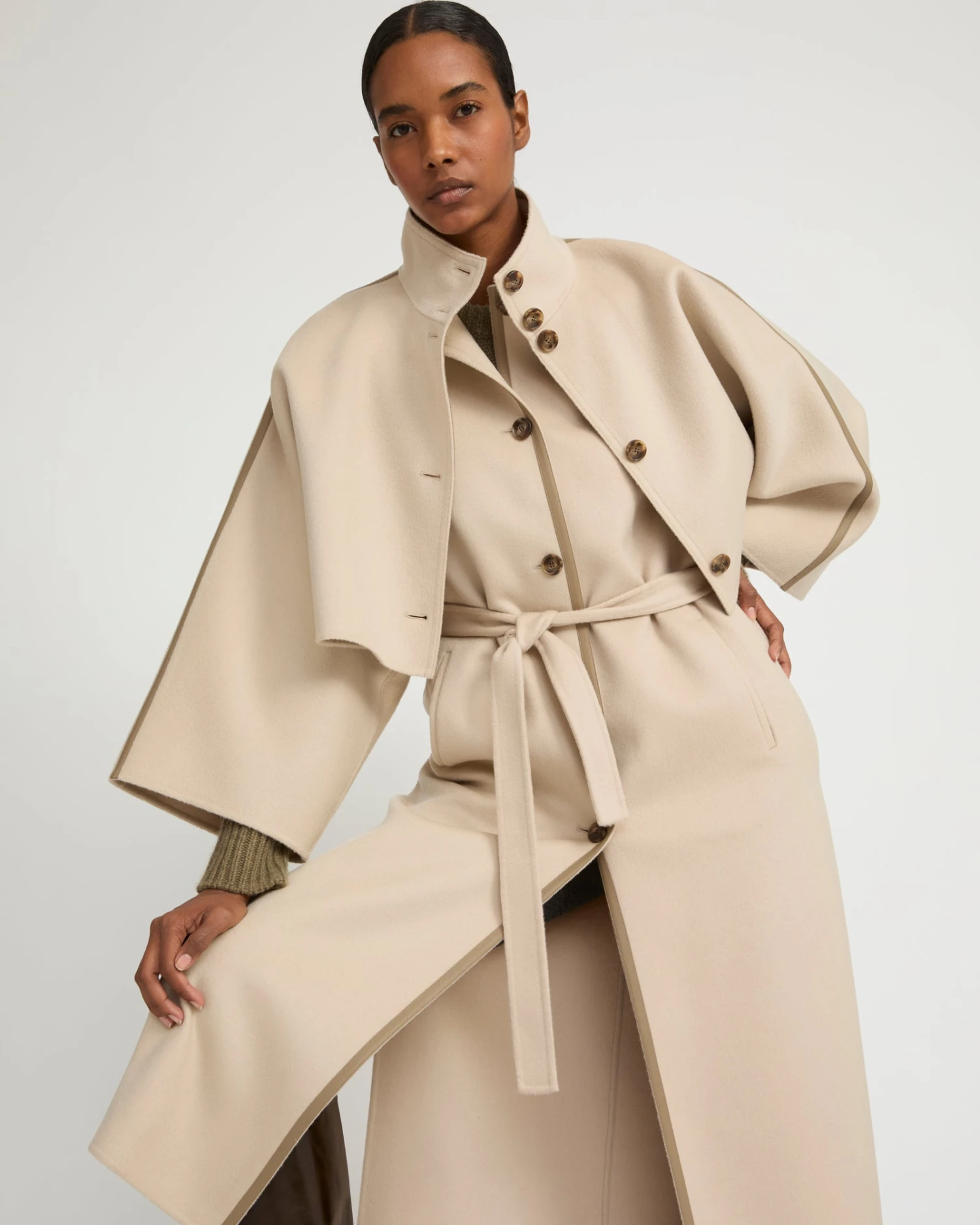 Veste Cape Cropped En Lainage Cachemire Double Face 3 Veste Cape Cropped En Lainage Cachemire Double Face
