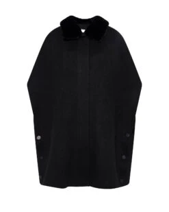 Cape En Lainage Cachemire Et Col Amovible En Fourrure De Vison -yves salomon boutique 26WYC05897CAVIC99 9