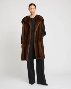 Cape Ceinturée En Fourrure De Vison Long Poils -yves salomon boutique 26WYC30799VFLXLUNA 3 805e4951 476c 4496 a996 6e67d4086a54