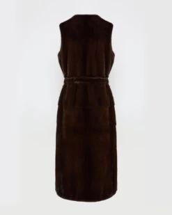 Gilet Long Sans Manche En Fourrure De Vison -yves salomon boutique 26WYG34625VMLXA6074 9