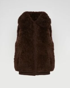 Gilet En Agneau Cachemire Et Maille Mérinos -yves salomon boutique 26WYG51054MAAGA2197 8