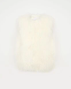 Gilet Sans Manche En Agneau De Mongolie -yves salomon boutique 26WYG62855AGMOC11 8