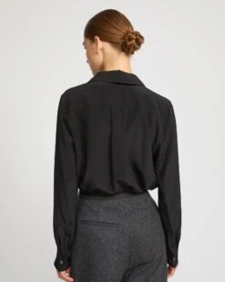 Blouse En Crêpe De Soie Légère -yves salomon boutique 26WYH05262CRCHC99 4