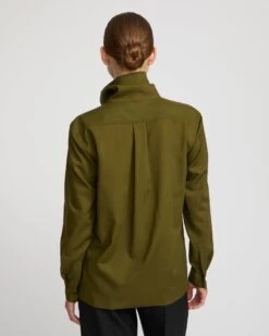 Blouse Drapée En Voile De Laine -yves salomon boutique 26WYH06767VOLAA8193 4