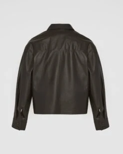 Chemise Croppée En Cuir D'agneau Fin -yves salomon boutique 26WYH20053APARA2009 10