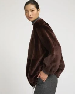 Sweat En Peau Lainée D'agneau