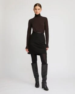 Jupe En Lainage Cachemire Double Face