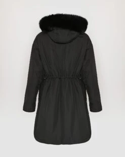 Parka Longue Réversible En Tissu Technique Déperlant Avec Fourrure De Renard Et De Lapin Rex -yves salomon boutique 26WYM30293REXXC99 10