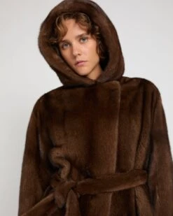 Manteau Long à Capuche En Fourrure De Vison Long Poils -yves salomon boutique 26WYM31124VMLXLUNA 2 5875a0e6 9cd6 4b15 9174 2c65bd4d2a80